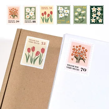 30-120pcs Blomst Bagning Tætning Etiketter Stempel Form Selvklæbende Stickers til Bageri-års Fødselsdag, Bryllupper, Små Business Pakke