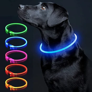 Led Lysende hundehalsbånd Lys USB-Opladning, Halskæde, Blottere DIY Glødende Safety Anti Tabt Kat, Hund Krave Tilbehør, Forbrugsstoffer