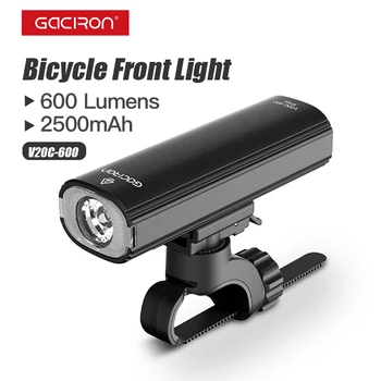 Gaciron Hjelm Montering Cykel Lys Sæt 600 lumen 2-i-1 USB-Genopladelig Vandtæt LED Forreste og Bageste Cykel Lys 2500 mAh