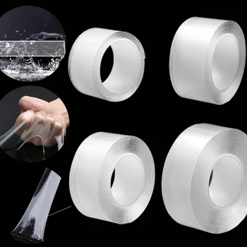 1/2/3/5M Gennemsigtig Ultra-stærk dobbeltklæbende Tape Nano Selvklæbende Tape Ingen Spor Køkken, Badeværelse Genanvendelige Tape, Lim Mærkat