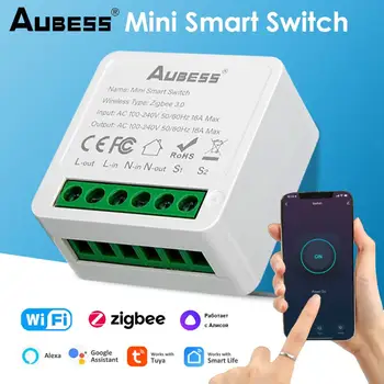 Aubess Wifi Mini Smart Switch Zigbee Trådløse lyskontakter 16A Intelligent Styring af Hjemmet Med Tuya Smart Liv Alexa Alice Google Startside