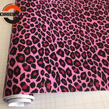 10/20/30/40/50X152CM Rusland Hot Pink Leopard Camouflage Wrap Mærkat Film Lastbil Motorcykel Bil Styling Camo Indpakning