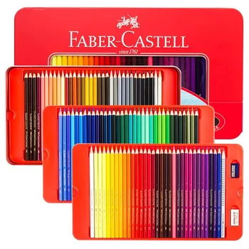FABER-CASTELL 100Colors Fedtet Farvede Blyanter Tin Box Set For Kunstneren Skole Tegning Blyanter Børn Gave Kunst Suppliess