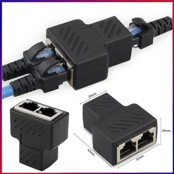 1 Til 2 Måder LAN Ethernet-Netværk Kabel Netværk, der Splitter Dobbelt Adapter Havne Kobler Stikket Extender Adapter Stik