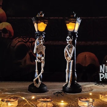 1 Par Halloween Simulering Kraniet Gade Lampe til Hjemmet Tabel Haunted House Bar Rædsel Rekvisitter Halloween Fest Dekoration af Forbrugsstoffer