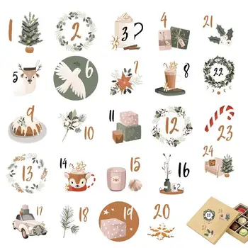 Christmas Advent Calendar Antal Klistermærker 24 Dage Til Jul Tal Stickers Jul Sticker Julekalender For Konvolutter