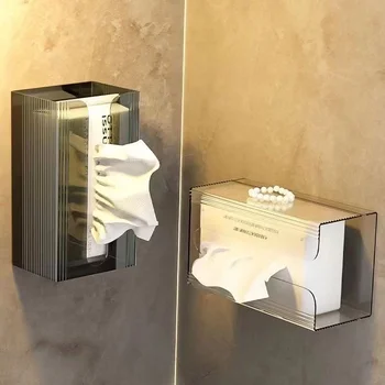 Punch-Gratis Kreative Tissue Box Vægmonteret Papir Håndklæde Serviet Opbevaringsboks Badeværelse Toilet Køkken Kleenex Indehaveren Tissue Box