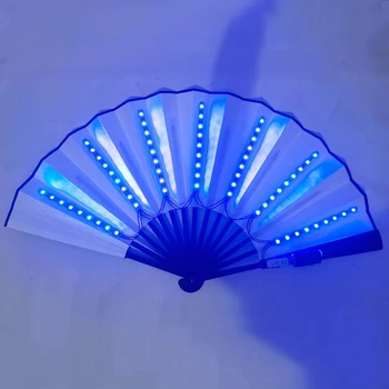 Kinesisk Stil LED-Light Emitting Fan Part Blottere Folde Fan Kinesisk Stil Holdt Folde Fan til Fest Dans LED Papir Fan