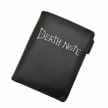 Death Note Animationsfilm Sort Læder Tegnebog Mænd Kvinder Kort og Foto Indehaveren Pung Kort Design Mønt Pung til Cosplay Gave