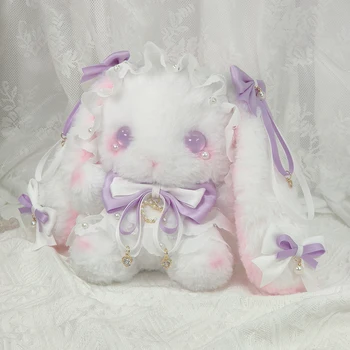 Marca dragon oprindelige Lolita BaoXiong kanin uld klud med blød lur er slidt Lolita nytår gave bue søde harajuku kanin taske