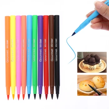Spiselige Pigment Pen, Pensel Fødevarer Farvelægning Pen Til at Tegne Kiks Fondant Kage Udsmykning Værktøjer Kage DIY Bagning Trække Af 10 farve