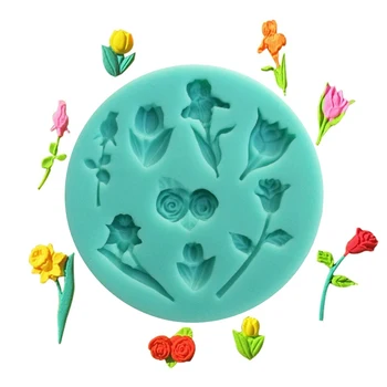 Mini Flower Silikone Sugarcraft Skimmel Harpiks Værktøjer Cupcake Bagning Mould Fondant Kage Udsmykning Værktøjer
