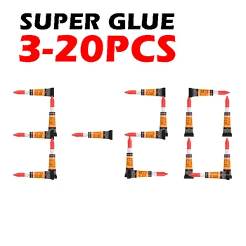 3-20pcs Flydende Super Lim 502 Træ, Gummi, Metal og Glas Cyanoacrylat Lim Kontorartikler Butik Nail Gel Øjeblikkelig Stærk Læder