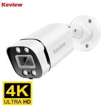 4K 8MP POE IP Kamera Udendørs Audio POE H. 265 Onvif Bullet CCTV Hjem 5MP Farve Night Vision Sikkerhed Kamera