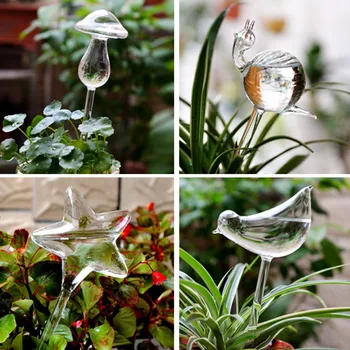 Stueplante Automatisk Selv Vanding Glas Fugl Vandkander Blomster Anlæg Dekorative Klart Glas Vanding Enhed 12 Figurer