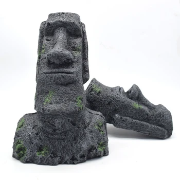 Easter Island Ahu Akivi Moai Monolith Have Statue,Udendørs Haven Dekorationer Værftet Høvl Landskab Pynt
