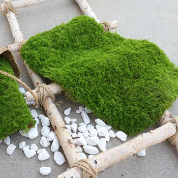 Reel leder Falske Moss blok Liggende Stenhøjen Græs Græsplæne Kunstige planter til dekoration Hjemme i haven wall decor