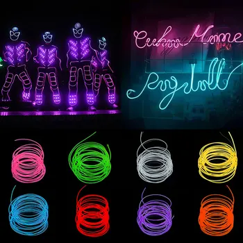 1M/3M/5M Glød EL Wire Kabel-LED Neon Lys Jul Bryllup Dans Fest Udsmykning DIY Kostumer Tøj Glød I Mørke Forsyninger
