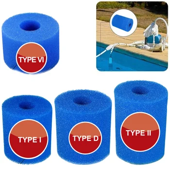 For Intex Type i/II/VI/D Vaskbar Swimmingpool Filter Svamp Genanvendelige rengøringsskum Spabad filterpatron Tilbehør til Haven