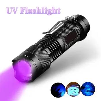 LED-UV-Lommelygte 365nm 395nm Blacklight Scorpion UV-Lys Pet Urin Detektor Zoomable Ultraviolet Belysning Udendørs Camping