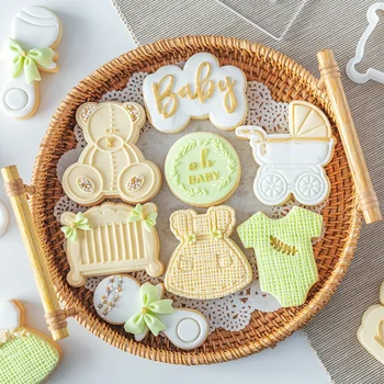 Akryl Baby Fødselsdag Cookie BabyEmbossed Skimmel Fondant Kager Sukker Håndværk Fondant Cookie Cutter Bagning Skimmel