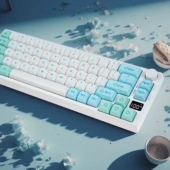 MATHEW TECH MK67 Pro Mekanisk Tastatur Lineære Skifte Hot-swappable RGB Bluetooth-Tre-mode 2,4 G/Wired 65 Procent med Knop