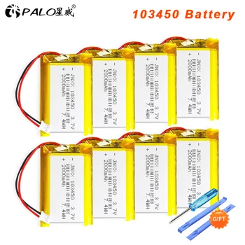 PALO 103450 Batteri 3,7 V Lithium Polymer Genopladeligt Batteri Jso PH 2,0 mm 2pin Stik til Kamera GPS-Navigator-Bluetooth Headset