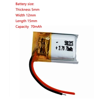 Ultra Lille Minedrift Størrelse 3,7 v 70mah 501215 Li-Polymer Lithium-Ion Batteri For Smart Bærbare Enheder, Mp3-Mp4 Mp5 Gps Psp Mobile B