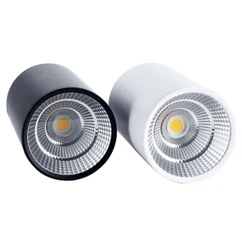 Cylindrisk sort og hvid, dæmpbar LED spot downlight 5W 9W 15W 20W 24W stue køkken soveværelse hall, kontor loft