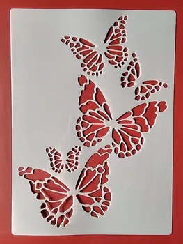1stk 21* 29Cm Kornet butterfly Skabelon DIY Lagdeling Stencils Maleri Scrapbog Farve Prægning Album Dekorative Skabelon