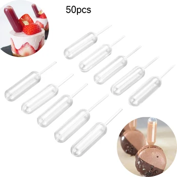 50stk 4ml Plast Klemme Overførsel Pipetter Dropper Disponibel Pipetter Til Jordbær Cupcake Is Chokolade