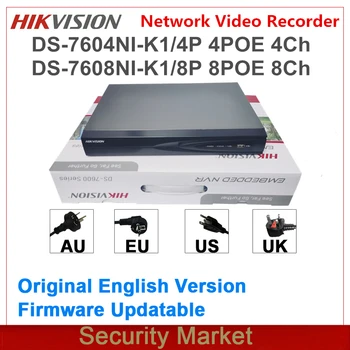 Original Hikvision DS-7604NI-K1/4P DS-7608NI-K1/8P 4/8 Ch Network Video Recorder 4/8-ch-1U 4/8 PoE 4K NVR