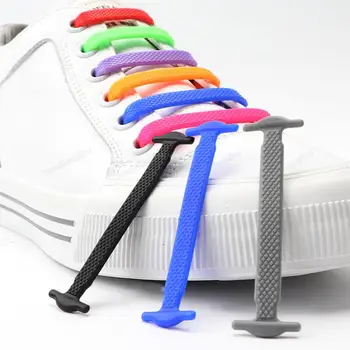 16Pcs Silikone Snørebånd Sko for Ikke Binde snørebånd, Elastiske Snørebånd Sneakers Børn Voksen Gummi Snørebånd One-Size-Passer til Alle Sko