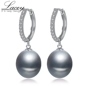 Fremhævede Mærke bryllup ferskvandsperle øreringe,hvid naturlige perle øreringe til kvinder 925 sølv øreringe smykker gave