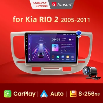 Junsun 8+256GB Android 12 For Kia RIO 2-2005 - 2011 Bil Radio Mms Video-Afspiller, GPS Navigation 2 din Gratis Android Auto