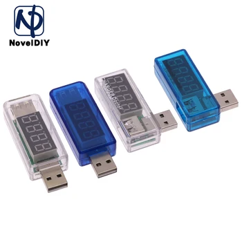 Digital USB-Mobile Power ladestrøm Indgangsspænding Tester Meter Mini-USB-Oplader Læge Voltmeter Amperemeter Vende Gennemsigtig Blå