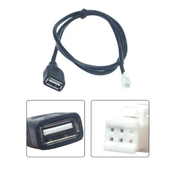  2stk 4Pin+6Pin Stik USB-kabel til Bilens Radio Stereo 1M USB-Kabel USB-Adapter