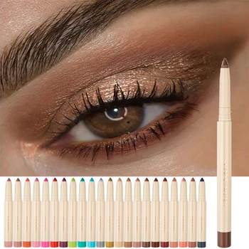 22 Farver Eyeshadow Stick Mat Let at Bære Highlighter Shimmer Pigment Kvinder Skønhed Metallisk Diamant øjenskygge Makeup Pencil