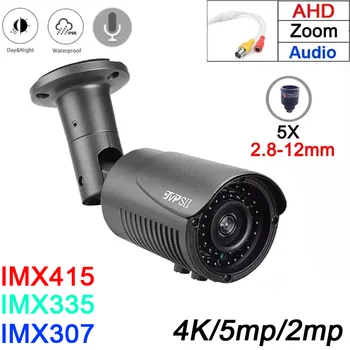 8mp 4K-5mp Grå Metal Udendørs 42pcs Infrarøde Lysdioder 2,8 mm-12 mm 5X Varifocal Zoom Linse Lyd Sony Cmos-AHD CCTV Sikkerhed Kamera