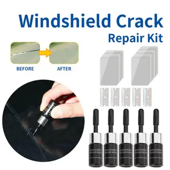5 Stykker Glas Reparation Væske Kit DIY Bil Forrude Harpiks Knæk Værktøj til at Reparere Ridser Ruder Revnet Glas Reparation