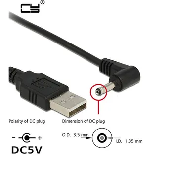 DC Power Stik USB-Konvertere Til 3,5*1.35 mm/DC 3.5*1.35 mm Sort L Form Rigtige Vinkel Stik Med Ledning Stik 2A Kabel-1m 3 ft