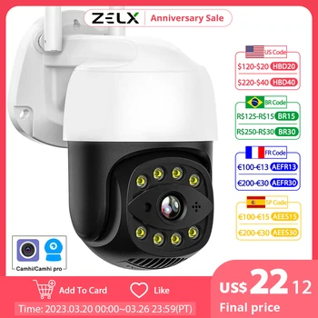5MP WiFi Kamera Udendørs PTZ 1080P HD-Sikkerhed, IP-Cam 5X Optisk Zoom CCTV Videoovervågning H. 265 Motion Detection Alarm Camhi