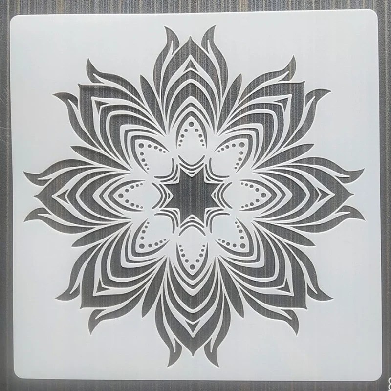 1Pes 15*15Cm Mandala DIY Lagdeling Stencils Væg Maling Møbler Scrapbog Farve Prægning Album Dekorative Skabelon
