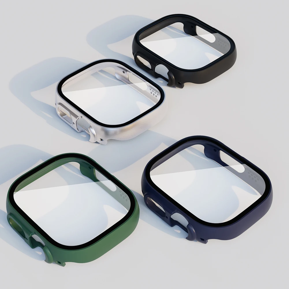For Apple-Ur Ultra 49mm Tilfælde + Glas 2 i 1 Protector Hard Case Cover Skærmen Hærdet Glas Film Beskyttende Tilbehør