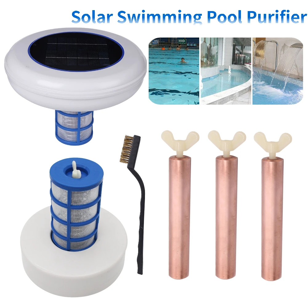 Sol Pool Ionizer Kobber-Sølv-Ion-Swimmingpool Purifier Alger Modstand Lavere Klor Udendørs Svømme Vand Purifier