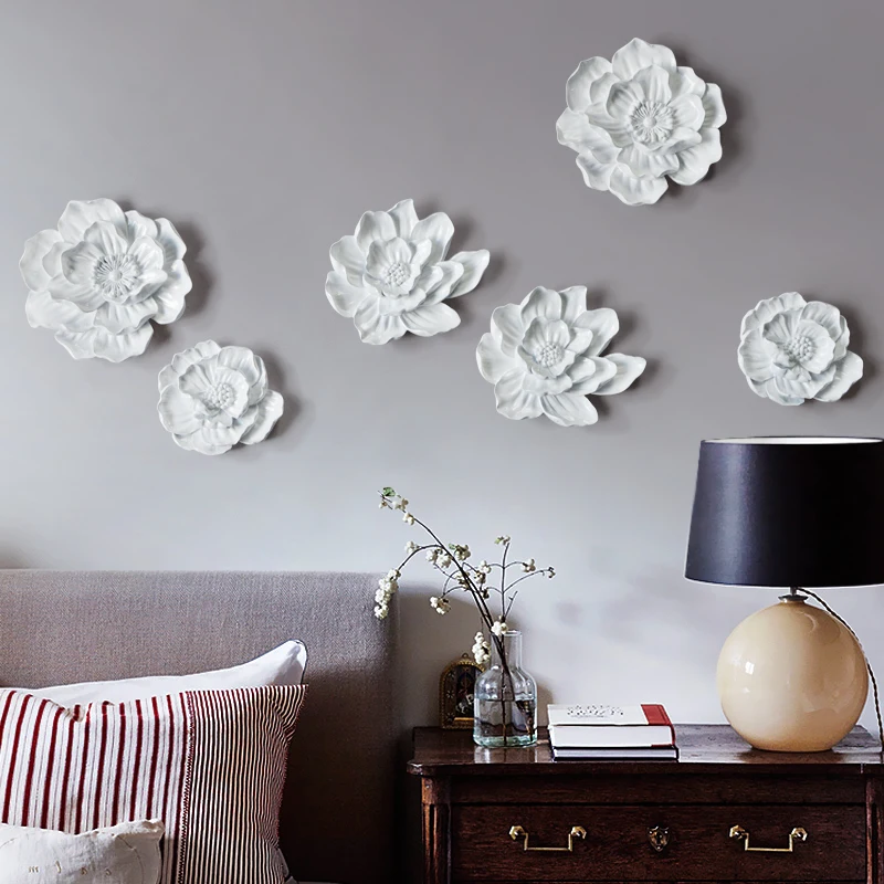 Den europæiske Blomst, Harpiks vægdekoration Håndværk Væggen Hænger Stue-TV Baggrund Hjem 3D wallsticker Vægmaleri Ornamenter Kunst