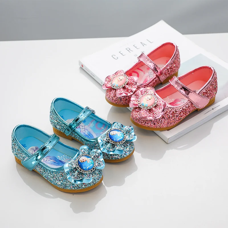 Disney Frosne Elsa Prinsesse Designer Crystal Flade Sko Kids-Bling Slip på Baby Piger Sko Barn Flats