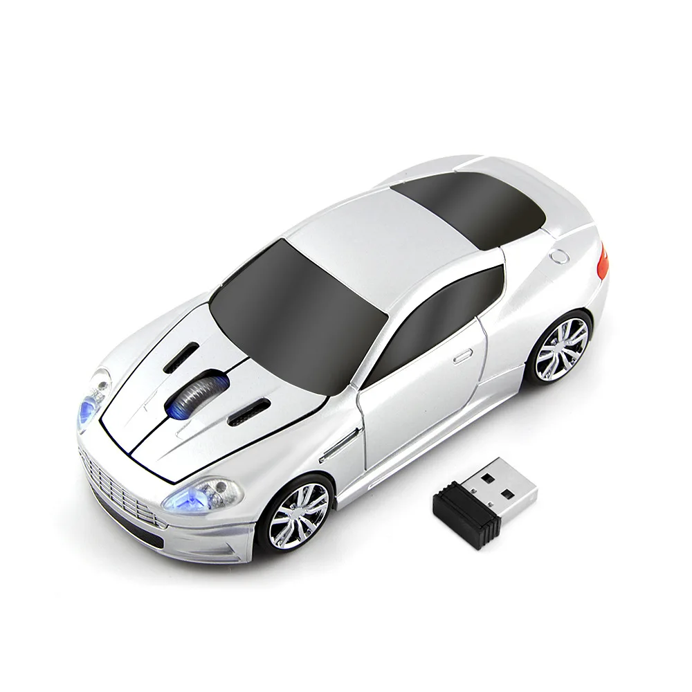 Racing Bil Formet Mus USB-tilsluttet Optisk Trådløs Mus 1600DPI Mini 3D Computer Gaming Mus Til Bærbare PC, Tablet, Bærbare Gave