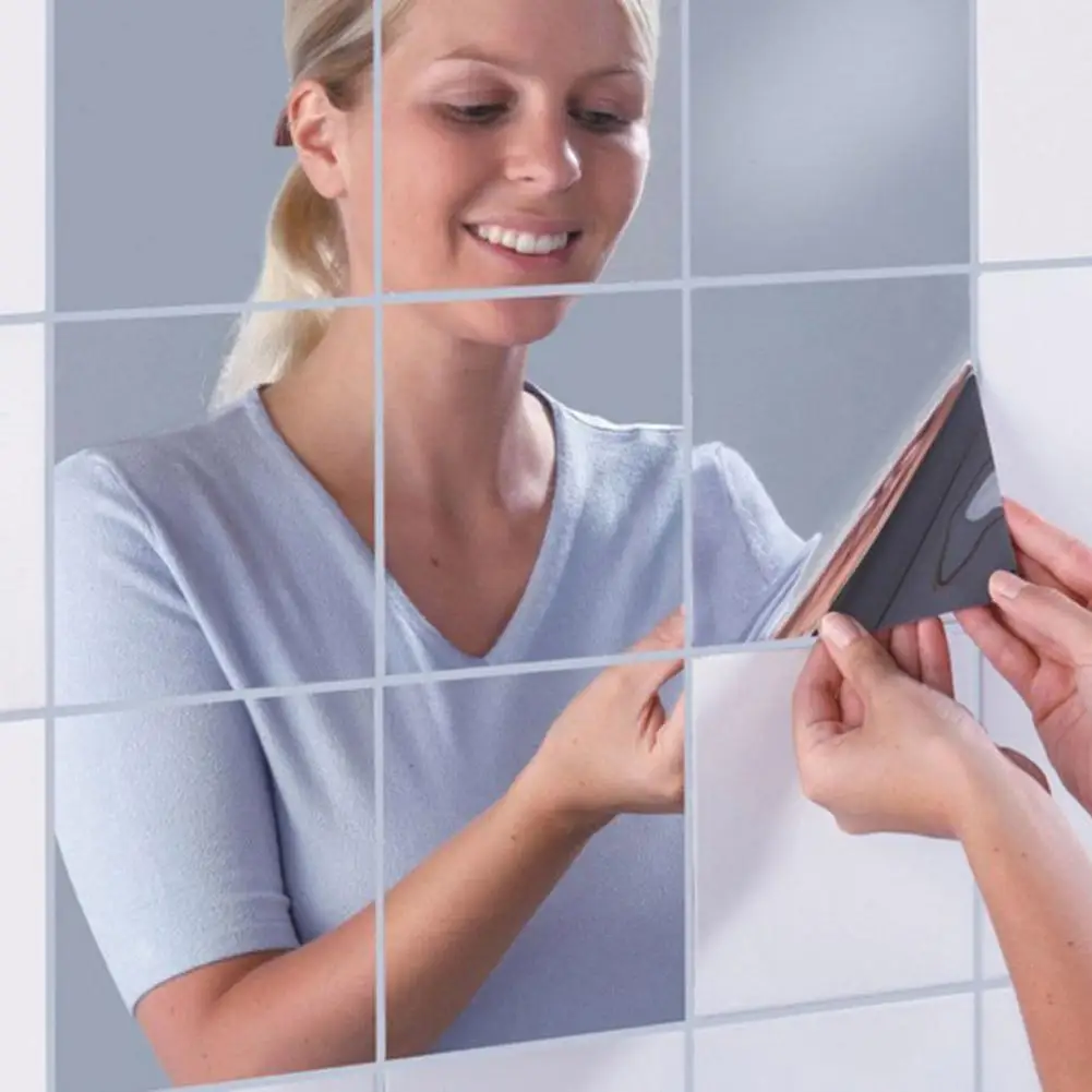 Spejle selvklæbende Fliser Spejl Wall Sticker Fleksibelt, Ikke Glas, Spejl til Indretning 3D Spejl Wall Stickers Decal dropship