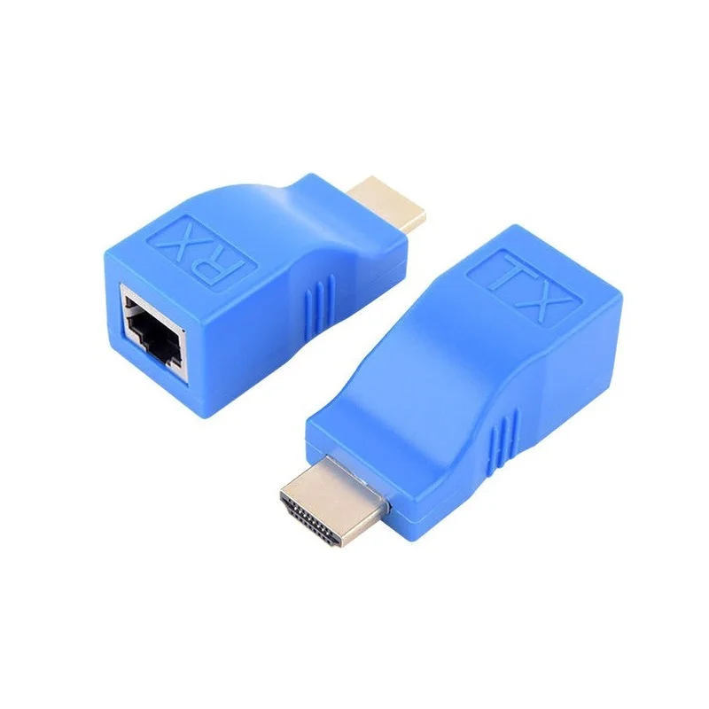 1 Par RJ45 4K HDMI-kompatibel Extender for Forlængelse i Op til 30m Over CAT5e Cat6 Netværk Ethernet LAN til HDTV HDPC DVD STB PS3